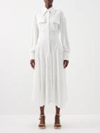 Proenza Schouler - Ruched Jersey Shirt Dress - Womens - White