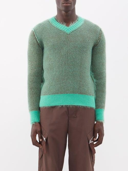 Craig Green - Reversible Brushed-mohair And Wool Sweater - Mens - Brown Multi