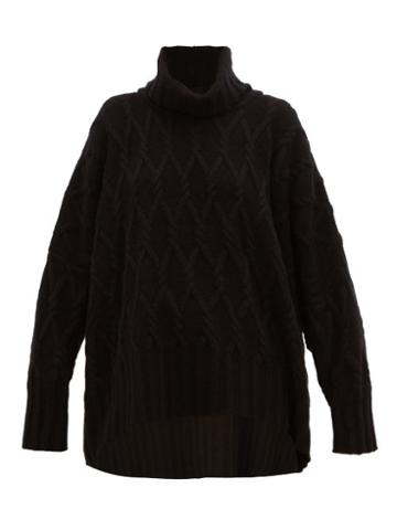 Matchesfashion.com Eskandar - Roll Neck Cable Knit Cashmere Sweater - Womens - Black