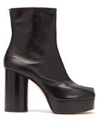 Matchesfashion.com Maison Margiela - Tabi Split Toe Leather Platform Boots - Womens - Black