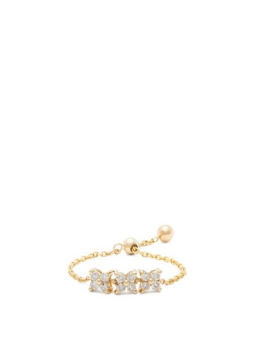 Matchesfashion.com Anissa Kermiche - Bront Diamond & Gold Chain Ring - Womens - Yellow Gold