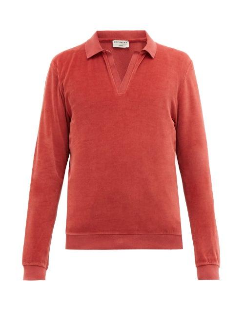 Matchesfashion.com Ditions M.r - James Cotton Blend Terry Polo Sweater - Mens - Red