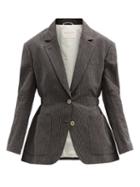 Matchesfashion.com Zanini - Drawstring-waist Pinstriped Linen-blend Jacket - Womens - Black Stripe
