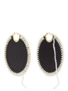 Matchesfashion.com Loewe - Macrame Hoop Earrings - Womens - Black