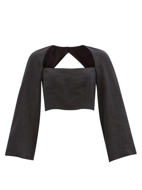 Mara Hoffman - Julia Cutout-back Hemp-cambric Top - Womens - Black