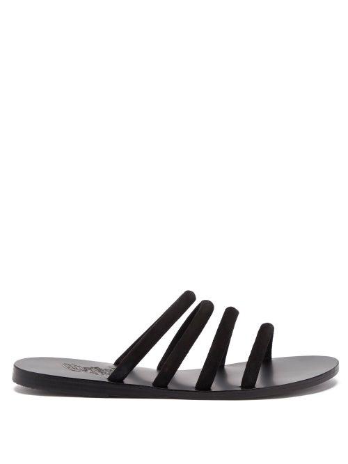 Ladies Shoes Ancient Greek Sandals - Lyra Suede Sandals - Womens - Black