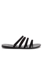 Ladies Shoes Ancient Greek Sandals - Lyra Suede Sandals - Womens - Black