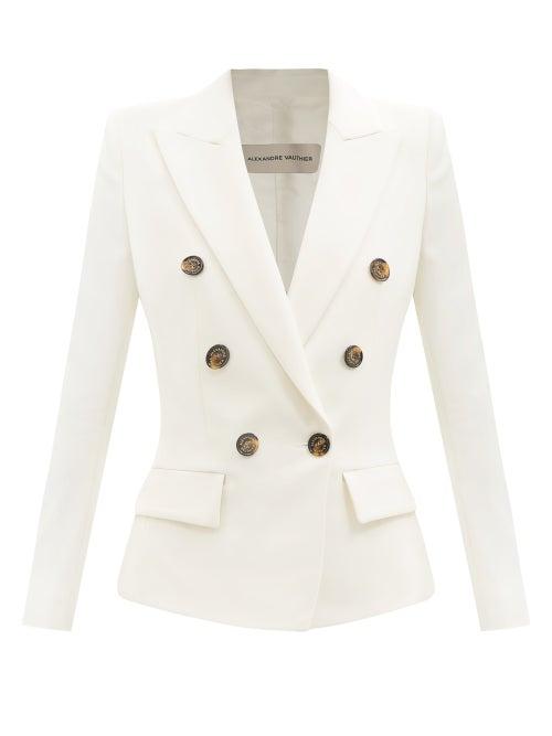 Alexandre Vauthier - Double-breasted Crepe Blazer - Womens - Ivory