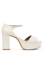 Matchesfashion.com Tabitha Simmons - Patton Crocodile-effect Leather Platform Sandals - Womens - White