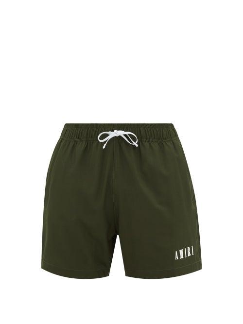 Amiri - Logo-print Swim Shorts - Mens - Green