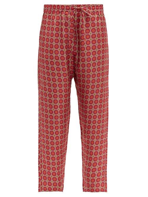 Matchesfashion.com Muzungu Sisters - Fern Silk Twill Trousers - Womens - Purple Multi