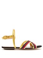Gucci Sylvie Web-trimmed Leather Sandals
