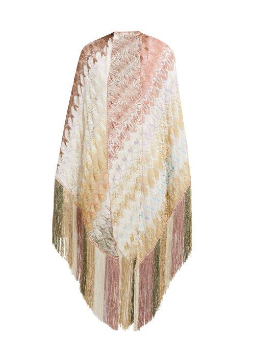 Matchesfashion.com Missoni - Tasseled Edge Lace Knitted Shawl - Womens - Pink