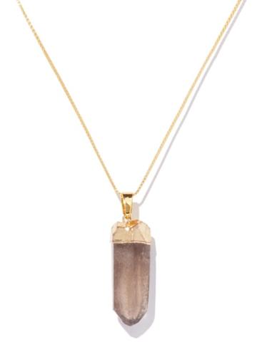 Crystal Haze - Smoky Quartz & 18kt Gold-plated Necklace - Womens - Brown