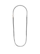 Matchesfashion.com Title Of Work - Leather Braid And Silver Chain Necklace - Mens - Silver