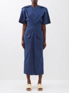 Victoria Beckham - Tailored Japanese-denim Utility Dress - Womens - Denim