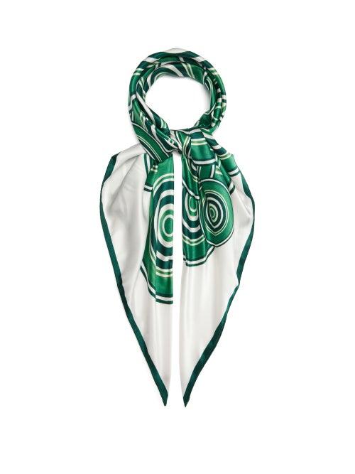 Matchesfashion.com Themis Z - Maze Circle-print Silk Scarf - Womens - Green Print