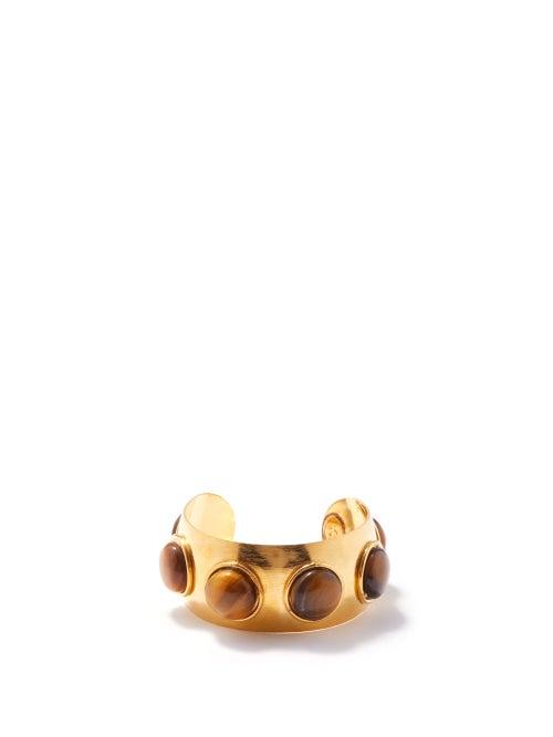 Sylvia Toledano - Tiger's Eye Cabochon Cuff - Womens - Brown Gold