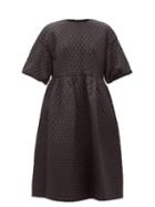 Matchesfashion.com Noir Kei Ninomiya - Puff-sleeve Matelass Midi Dress - Womens - Black