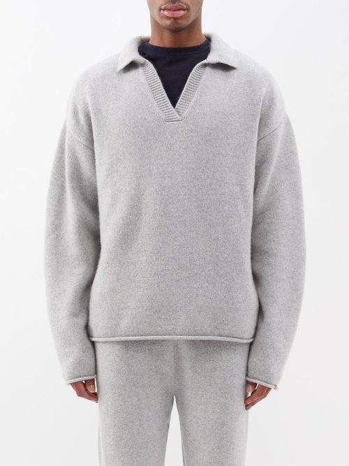 Extreme Cashmere - No.101 Jules Cashmere Polo Sweater - Mens - Grey