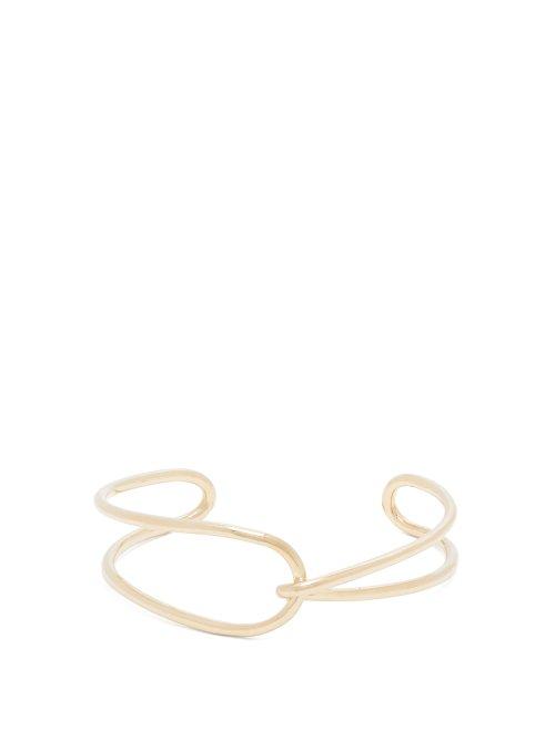 Matchesfashion.com Fay Andrada - Moni Curved Interlocking Brass Cuff - Womens - Gold