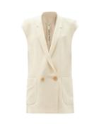 Matchesfashion.com Petar Petrov - Iris Sleeveless Silk-blend Crepe Jacket - Womens - Ivory