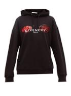 Matchesfashion.com Givenchy - Rare Spirit Logo Print Cotton Hooded Sweatshirt - Mens - Black