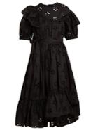 Simone Rocha Round-neck Floral Broderie-anglaise Cotton Dress