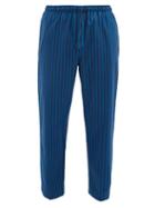 Matchesfashion.com Derek Rose - Striped Brushed Cotton Twill Pyjama Trousers - Mens - Blue Multi