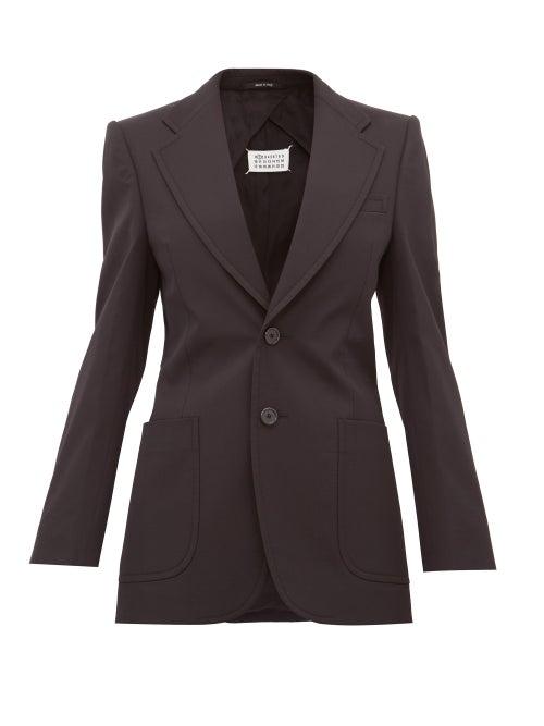 Matchesfashion.com Maison Margiela - Single Breasted Wool Blend Blazer - Womens - Black
