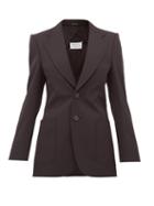 Matchesfashion.com Maison Margiela - Single Breasted Wool Blend Blazer - Womens - Black