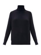 Matchesfashion.com Allude - Roll-neck Wool-blend Sweater - Womens - Navy