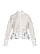 Msgm Ruffled-hem Seersucker Shirt