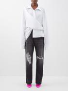Balenciaga - Wrap-effect Cotton-polin Shirt - Womens - White