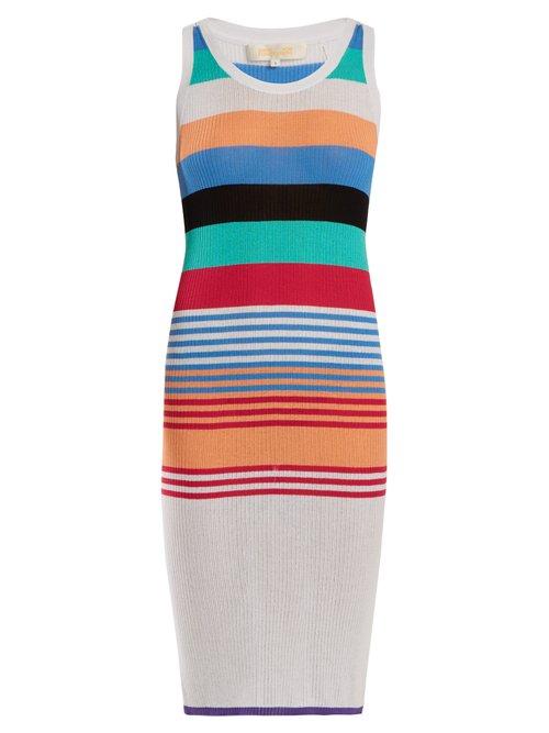 Matchesfashion.com Diane Von Furstenberg - Striped Cotton Blend Dress - Womens - Multi