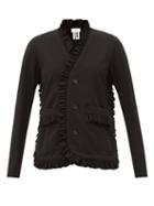 Noir Kei Ninomiya - Ruffled-trim Cotton Jacket - Womens - Black