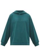 Matchesfashion.com Mm6 Maison Margiela - Embossed-logo Cotton-jersey Hooded Sweatshirt - Womens - Dark Green