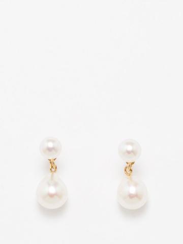 Mizuki - Drop Pearl & 14kt Gold Earrings - Womens - Pearl