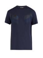 Matchesfashion.com Neil Barrett - Modernist Camouflage Cotton Blend Jersey T Shirt - Mens - Navy