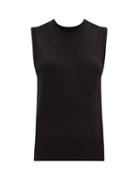 Matchesfashion.com Dolce & Gabbana - Round-neck Wool Tank Top - Womens - Black