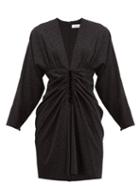 Matchesfashion.com Racil - Carolina Ruched Polka Dot Mini Dress - Womens - Black