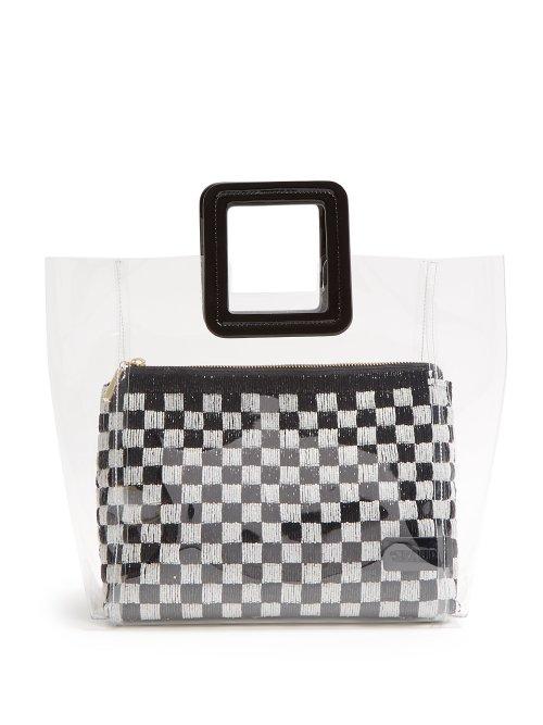 Matchesfashion.com Staud - Shirley Sequinned & Pvc Tote Bag - Womens - Black White