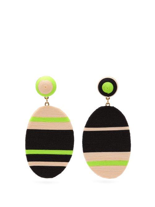 Matchesfashion.com Maryjane Claverol - Oxford Cord Clip On Earrings - Womens - Yellow