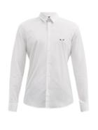 Matchesfashion.com Fendi - I See You Embroidered Cotton-blend Poplin Shirt - Mens - White