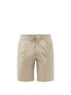 Matchesfashion.com Incotex - Elasticated-waist Cotton-blend Poplin Shorts - Mens - Beige