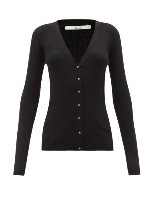 Matchesfashion.com Co - Rib-knitted Silk Cardigan - Womens - Black