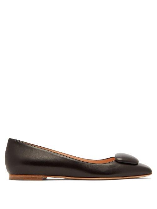 Matchesfashion.com Rupert Sanderson - Pirouette Leather Ballet Pumps - Womens - Black