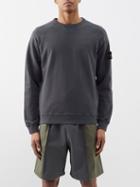 Stone Island - Logo-patch Crew-neck Cotton-jersey Sweatshirt - Mens - Charcoal