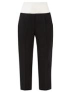 Matchesfashion.com Givenchy - Cummerbund-waist Cropped Wool-crpe Trousers - Womens - Black White