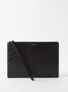 Balenciaga - Bb-monogram Leather Pouch - Mens - Black